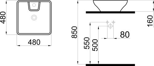 Раковина STWORKI накладная 48 K0101-2485 в Ростове-на-Дону