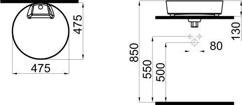 Раковина STWORKI накладная 48 K6001-0485 в Ростове-на-Дону